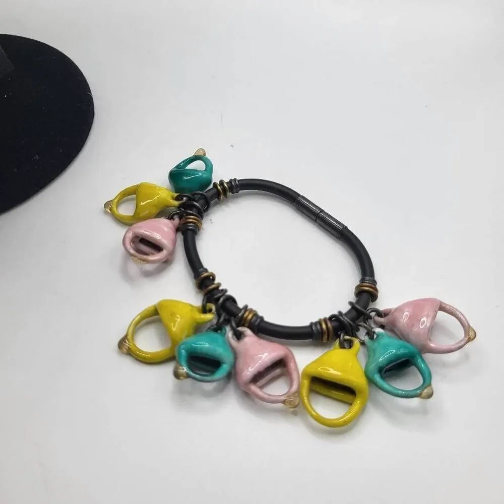 Funky Unique Artisan Handmade  Ceramic Bracelet